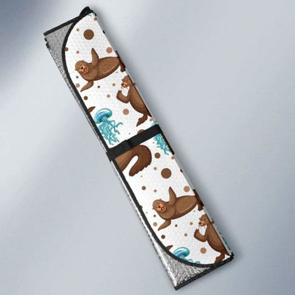Sea Lion Seals Jellyfish Pattern Car Auto Sun Shades