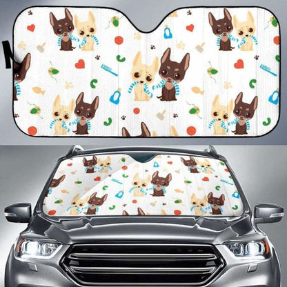 Cute Chihuahua Dog Pattern Car Auto Sun Shades