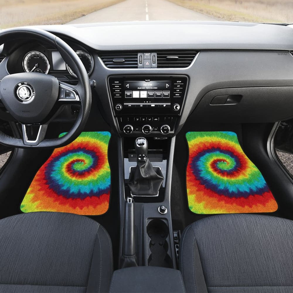Abstract Tie Dye Rainbow Car Floor Mats