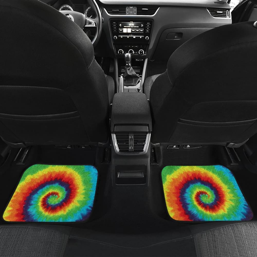 Abstract Tie Dye Rainbow Car Floor Mats