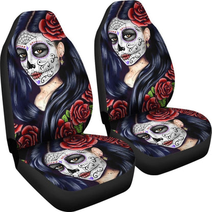 Pcs Sugar Skull Girl Car Seat Covers