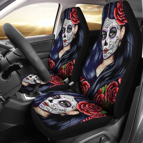 Pcs Sugar Skull Girl Car Seat Covers