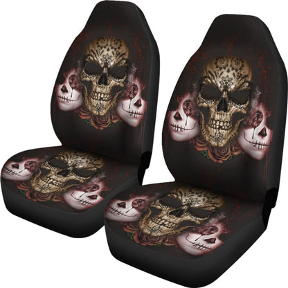 Dark Sugar Skull Car Seat Covers