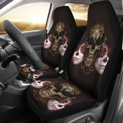 Dark Sugar Skull Car Seat Covers