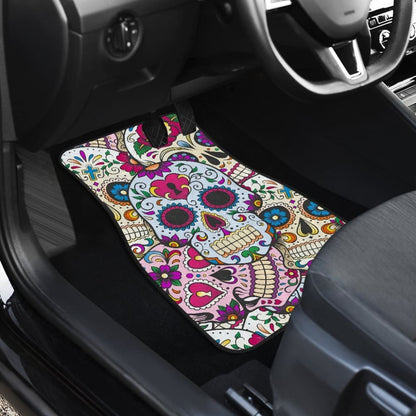Set Of Sugar Skulls Car Mat