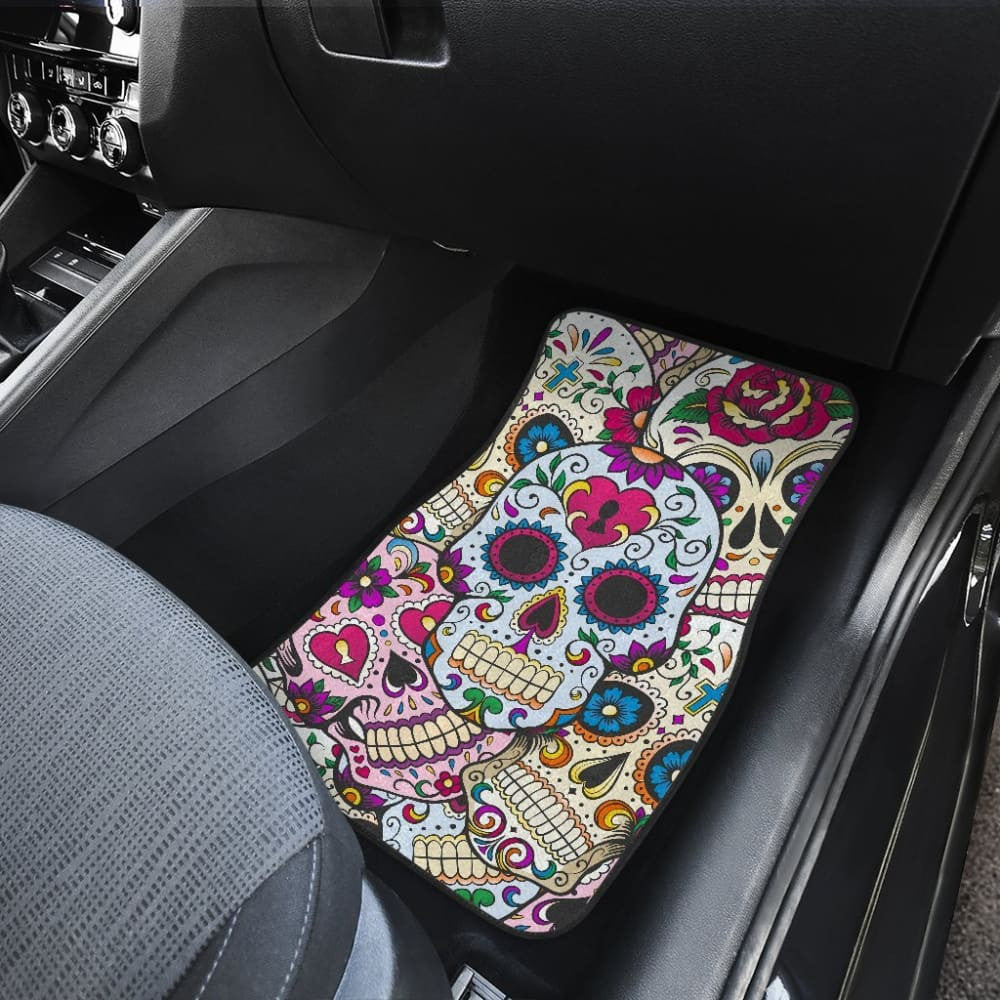 Set Of Sugar Skulls Car Mat