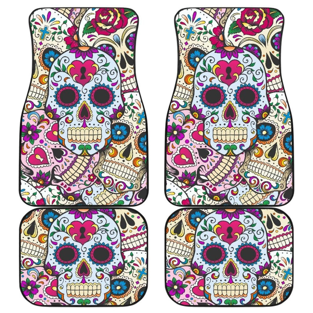 Set Of Sugar Skulls Car Mat