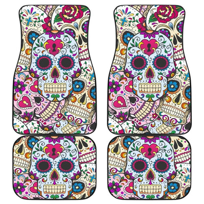 Set Of Sugar Skulls Car Mat