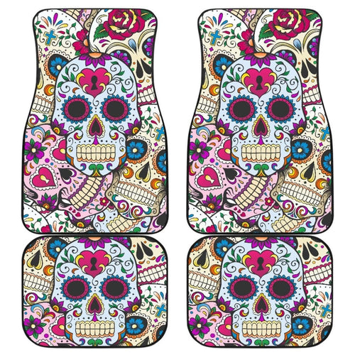 Set Of Sugar Skulls Car Mat
