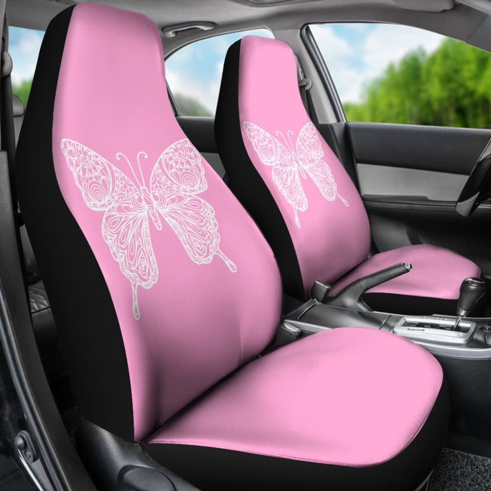 Beautiful Butterfly Pink Custom Car Seat Covers