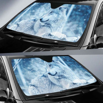 Wolf Wild Snow Winter Cold Hd Car Sun Shade