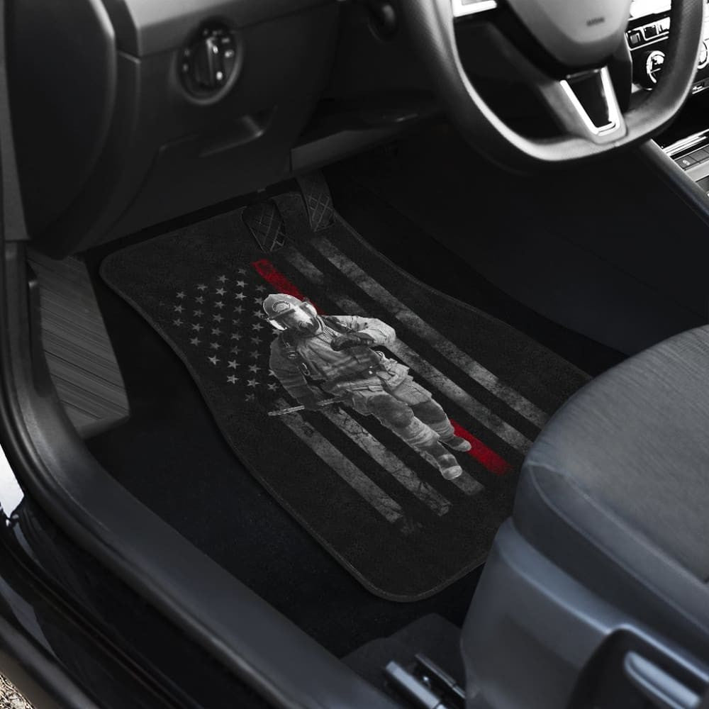 Firefighter Hero American Flag Style Car Floor Mats