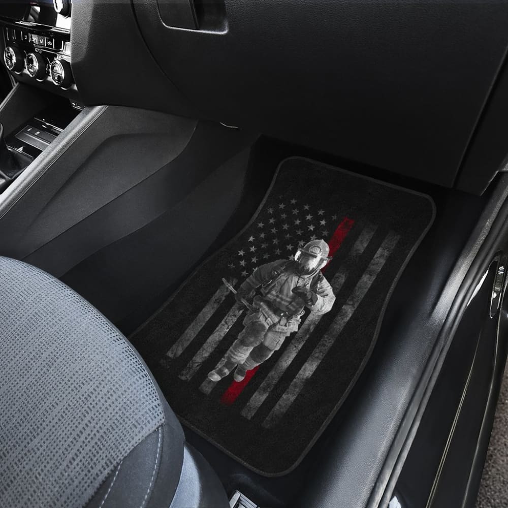 Firefighter Hero American Flag Style Car Floor Mats