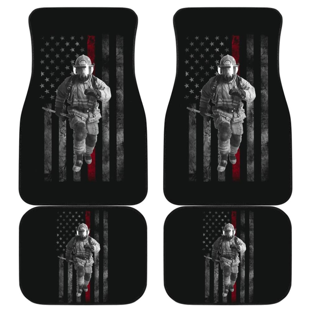 Firefighter Hero American Flag Style Car Floor Mats