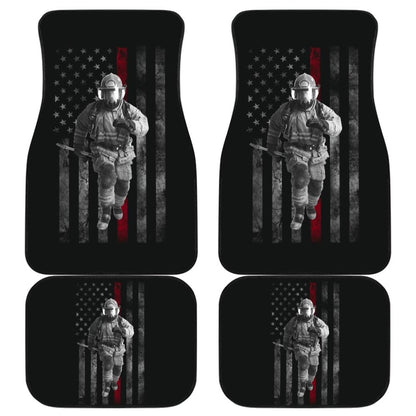 Firefighter Hero American Flag Style Car Floor Mats