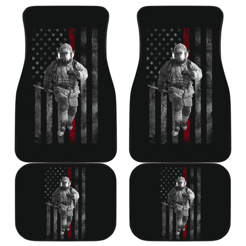 Firefighter Hero American Flag Style Car Floor Mats