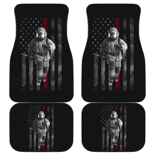 Firefighter Hero American Flag Style Car Floor Mats