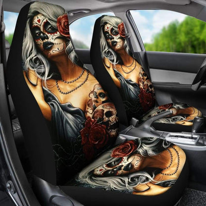 Pcs Sugar Skull Girl Car Seat Covers