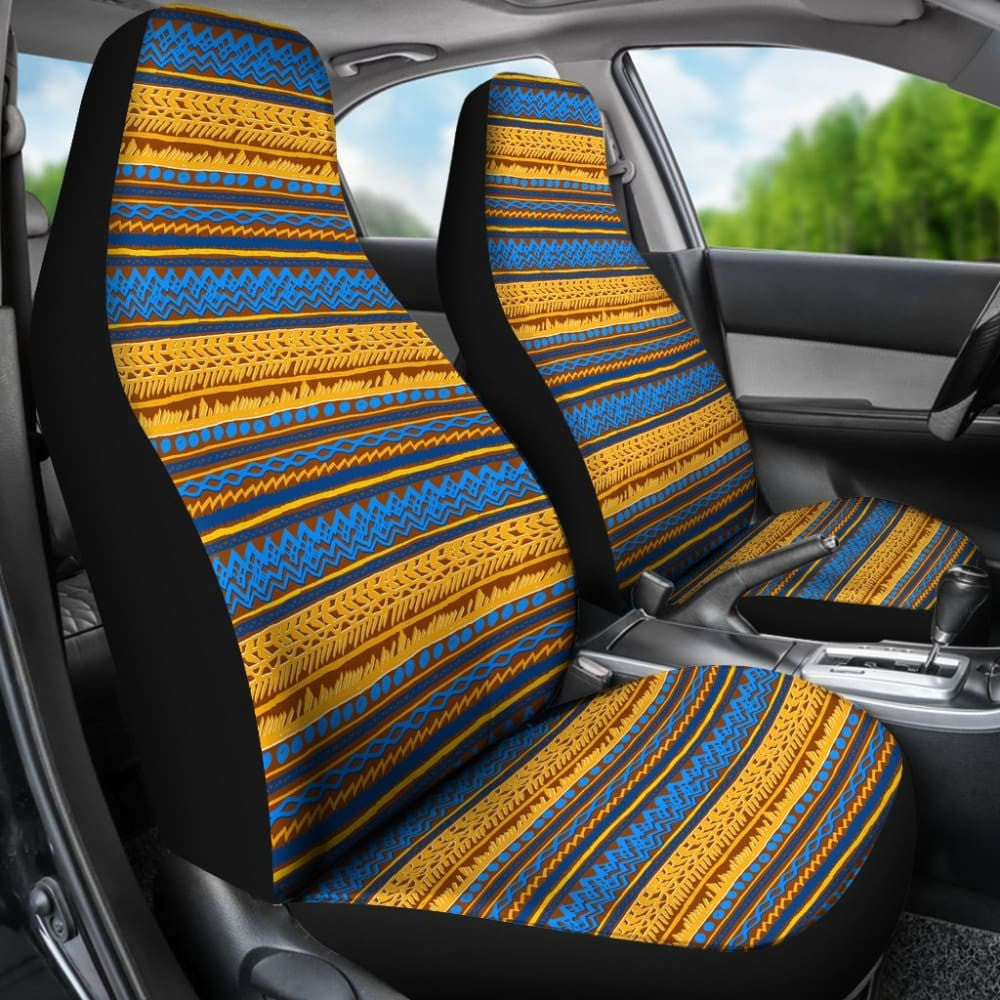 Blue And Gold Aztec Design Car Seat Cover