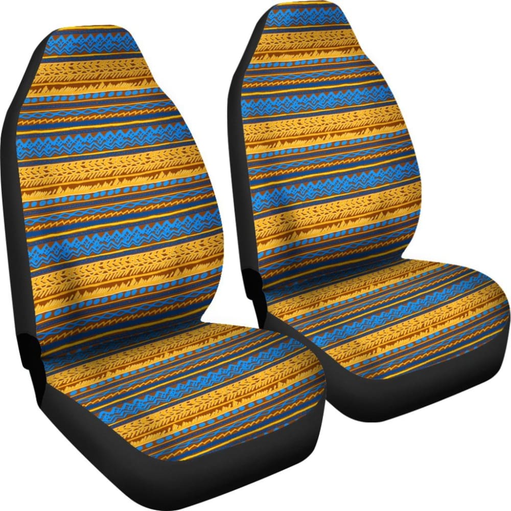 Blue And Gold Aztec Design Car Seat Cover