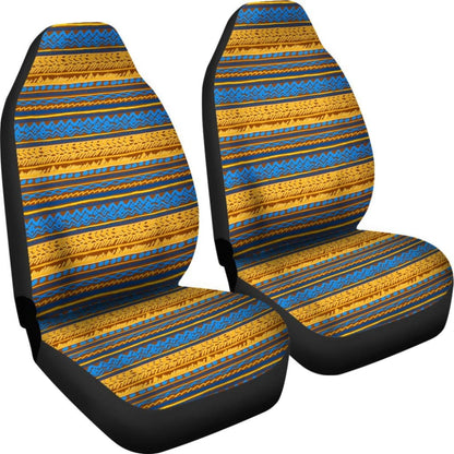 Blue And Gold Aztec Design Car Seat Cover