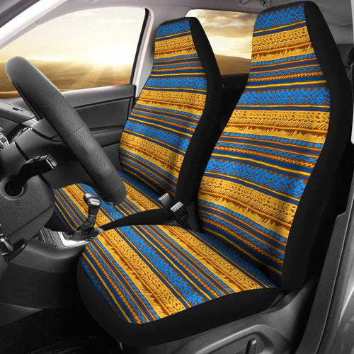 Blue And Gold Aztec Design Car Seat Cover