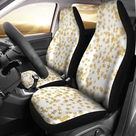 Gold Stars On White Car Seat Covers