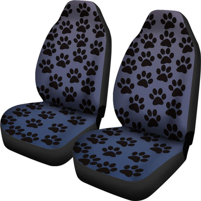 Paw Print Car Seat Covers Blue -