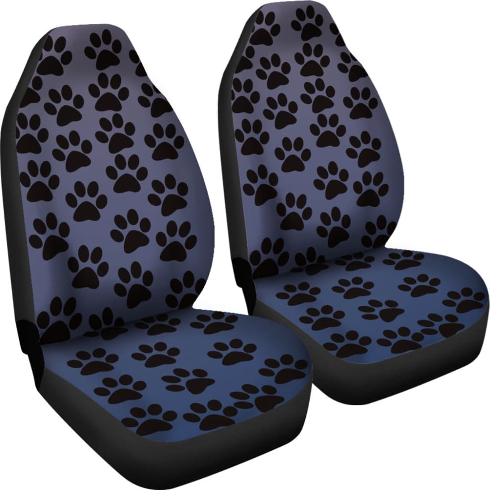 Paw Print Car Seat Covers Blue -