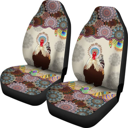 Chicken Mandala Pattern Car Seat Covers