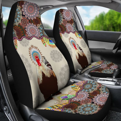 Chicken Mandala Pattern Car Seat Covers