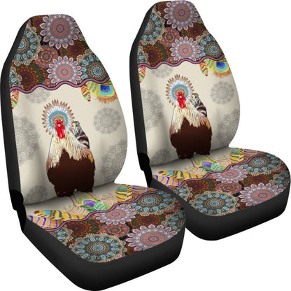 Chicken Mandala Pattern Car Seat Covers