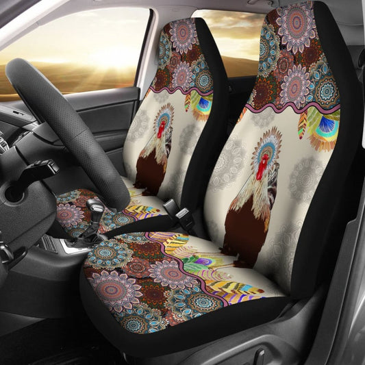Chicken Mandala Pattern Car Seat Covers