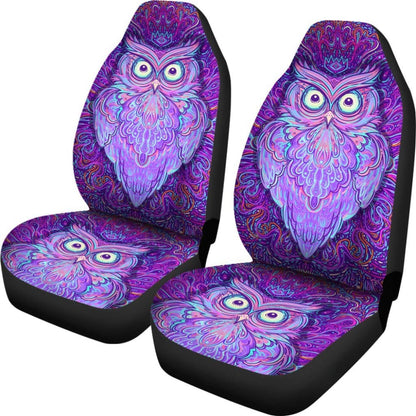 Purple Mandala Owl Car Seat Cover