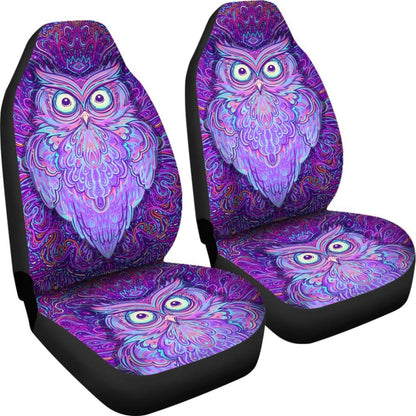 Purple Mandala Owl Car Seat Cover