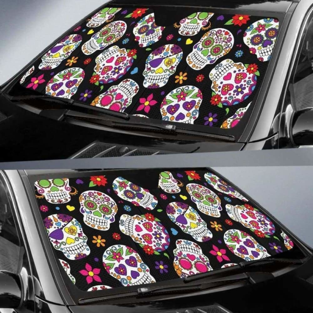 Sugar Skull Car Auto Sun Shade