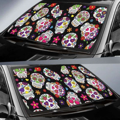 Sugar Skull Car Auto Sun Shade