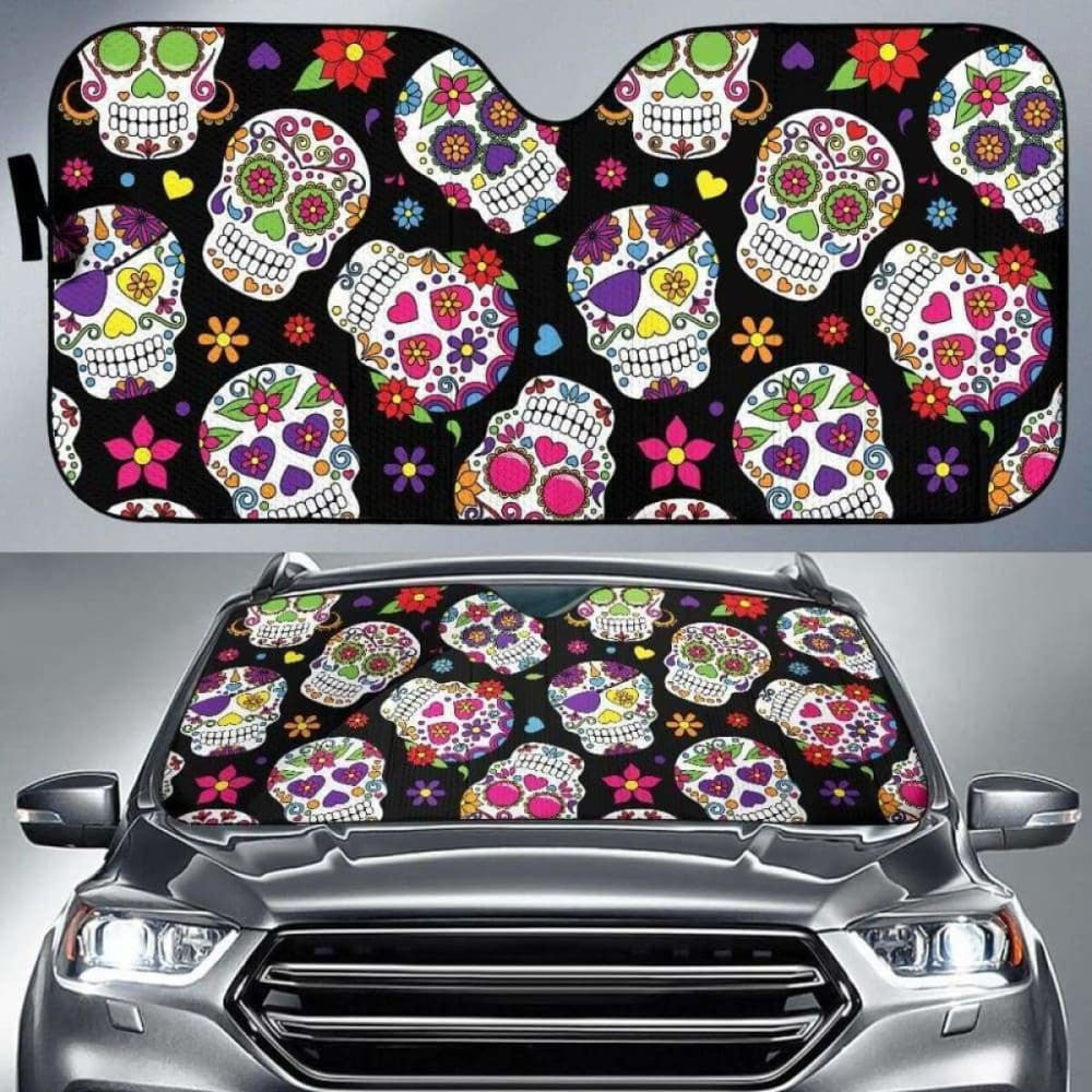 Sugar Skull Car Auto Sun Shade