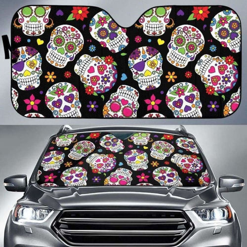 Sugar Skull Car Auto Sun Shade