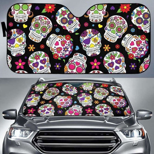 Sugar Skull Car Auto Sun Shade