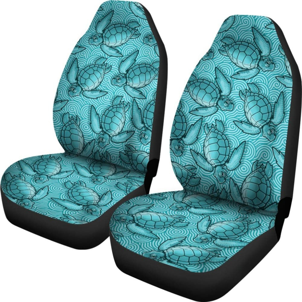 Turtle Swirl Car Seat Covers - Blue