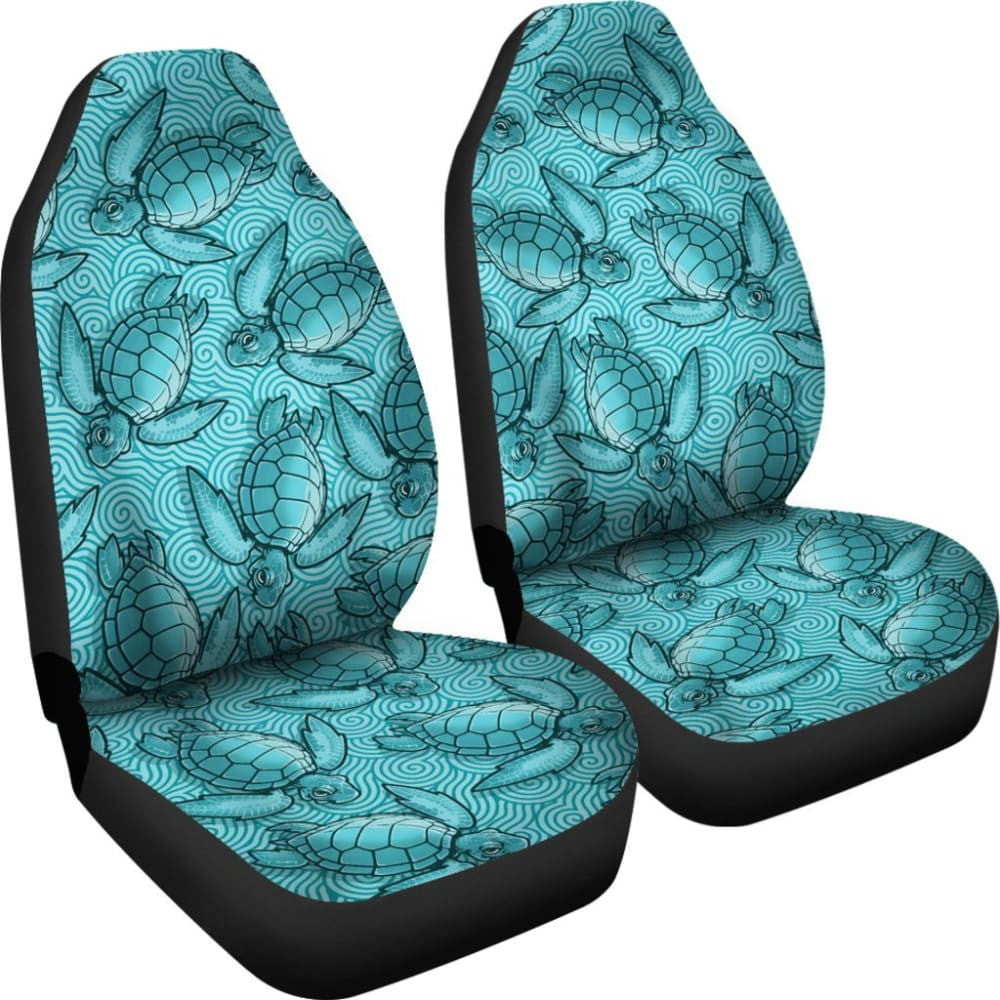 Turtle Swirl Car Seat Covers - Blue