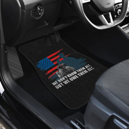 American Flag Firefighter We Don't Know Them All, But We Owe Them All Patriotic Car Floor Mats