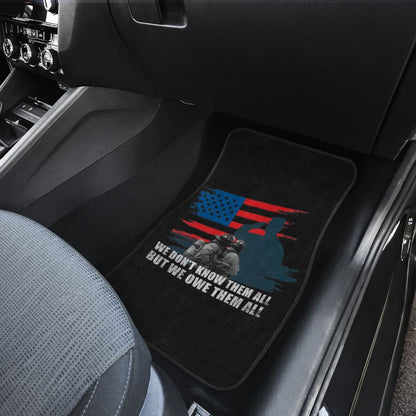 American Flag Firefighter We Don't Know Them All, But We Owe Them All Patriotic Car Floor Mats