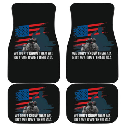 American Flag Firefighter We Don't Know Them All, But We Owe Them All Patriotic Car Floor Mats