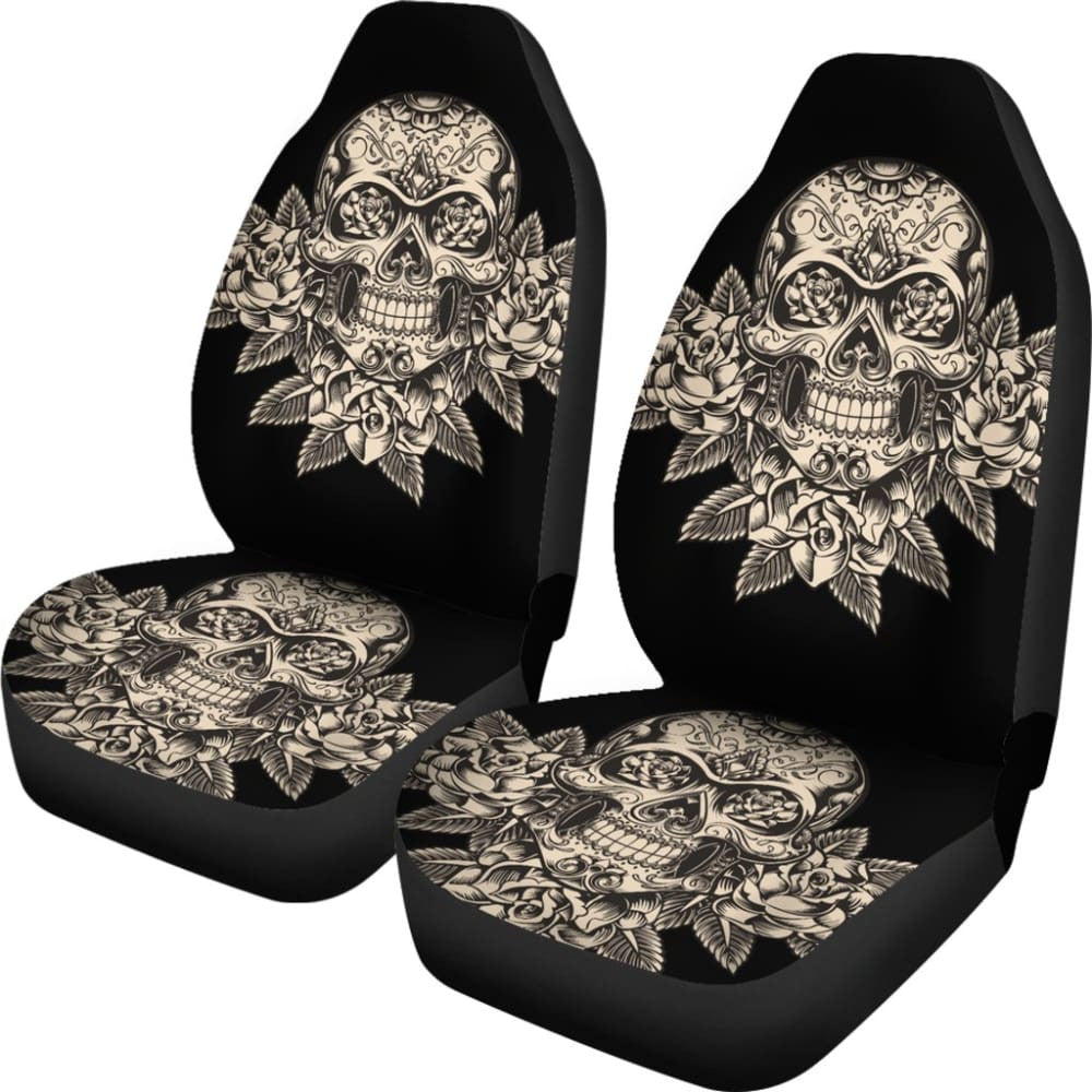 Set Seat Cover Sugar Skulls