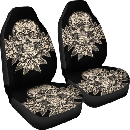 Set Seat Cover Sugar Skulls