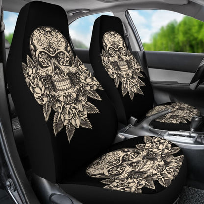 Set Seat Cover Sugar Skulls