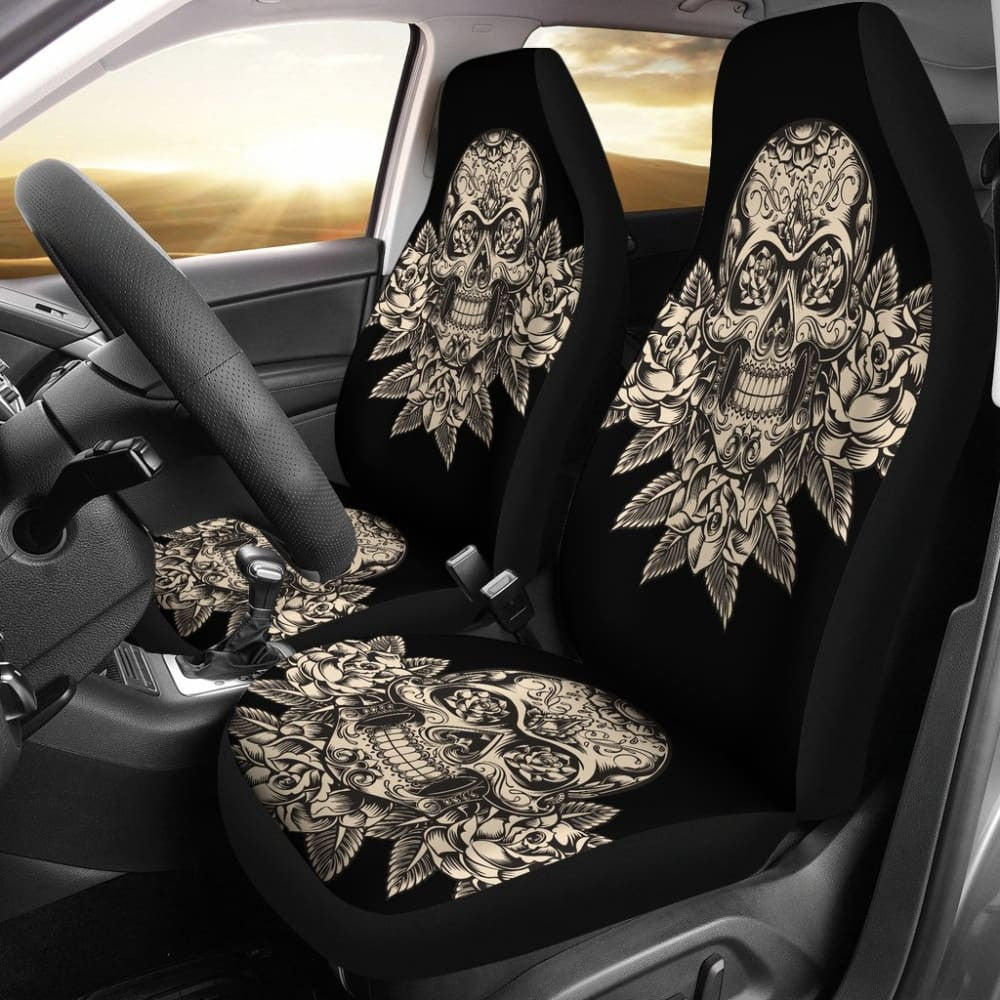 Set Seat Cover Sugar Skulls