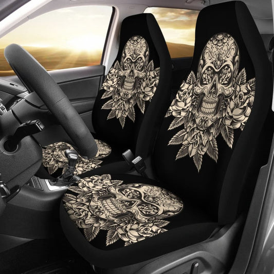 Set Seat Cover Sugar Skulls